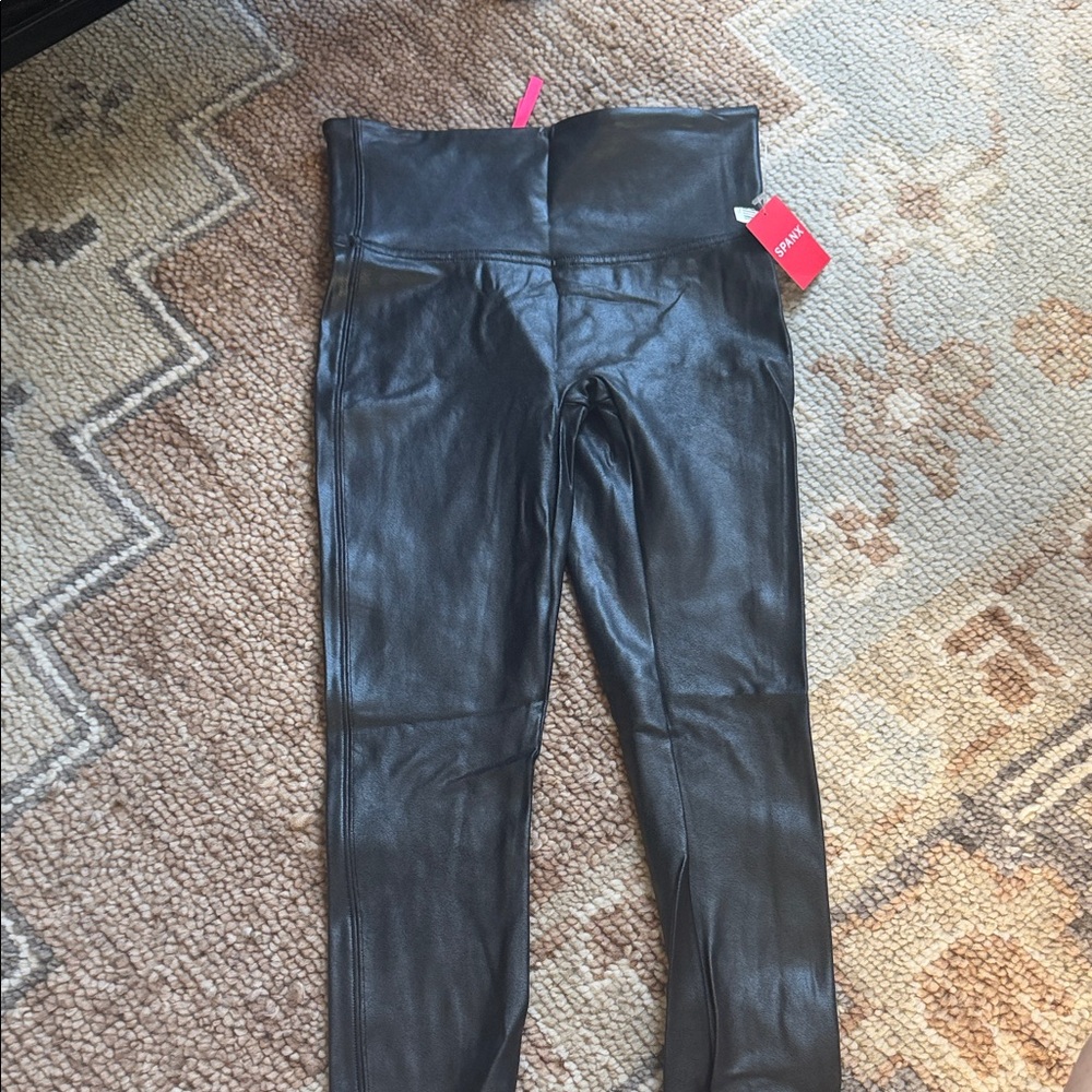 SPANX Black Faux Leather Pants